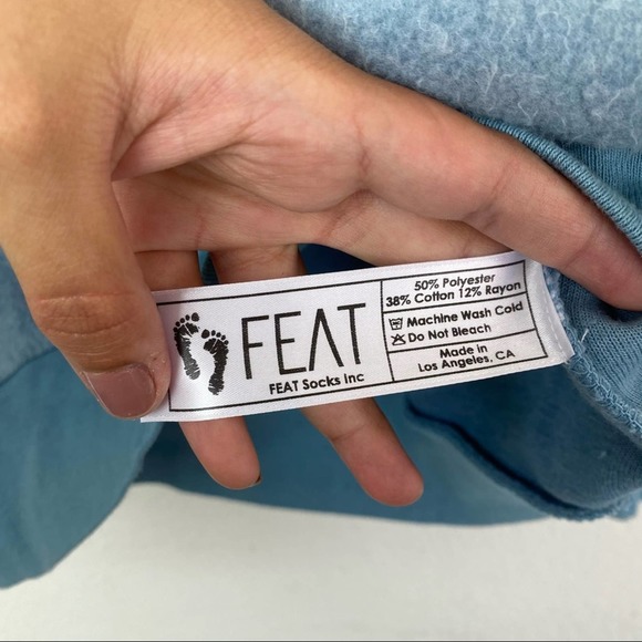 FEAT BlanketBlend Blue Hoodie Front Pocket SZ Medium - Picture 10 of 10